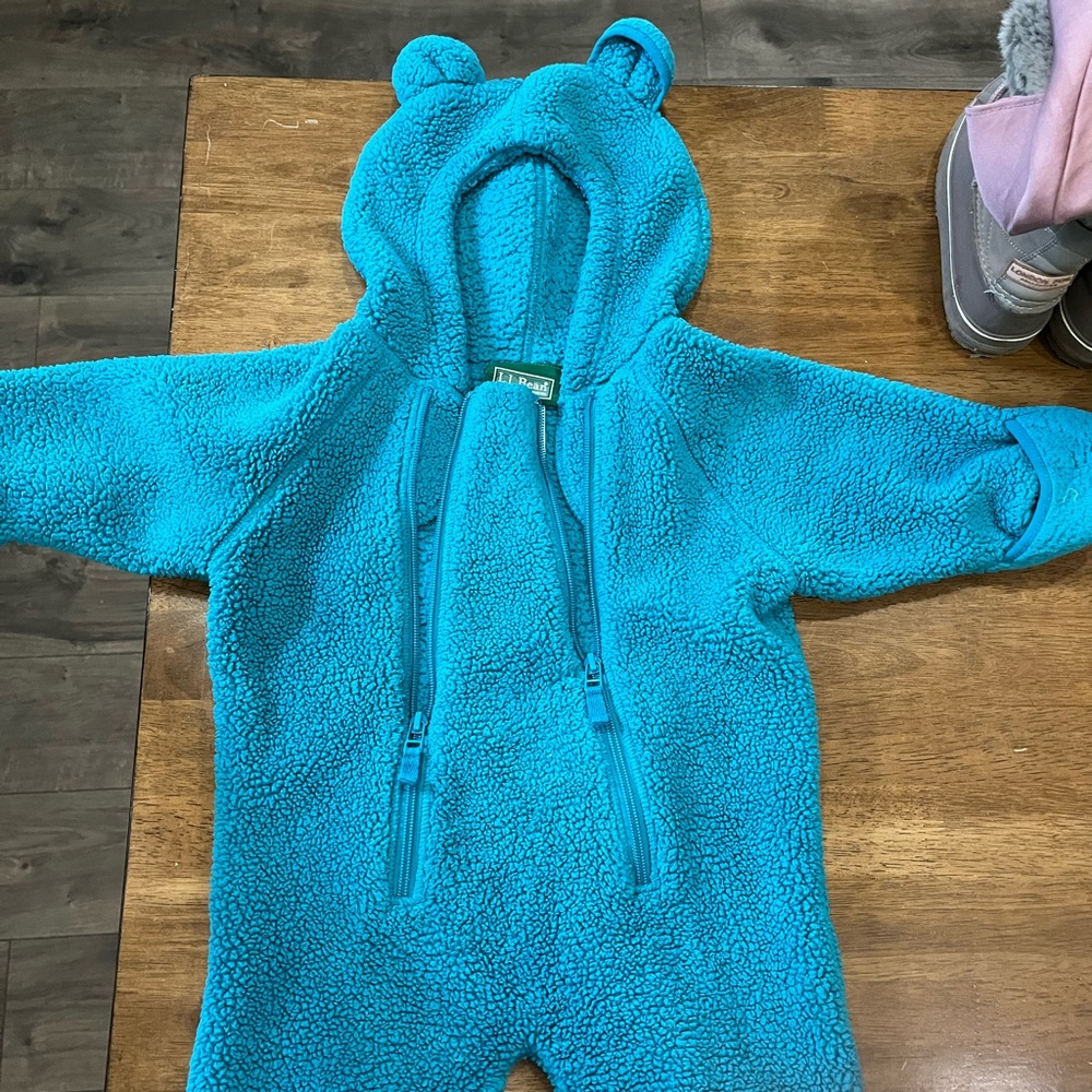 COPY - LL BEAN 3-6 mo snowsuit teal